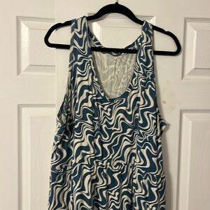 Blue tribal tank dress